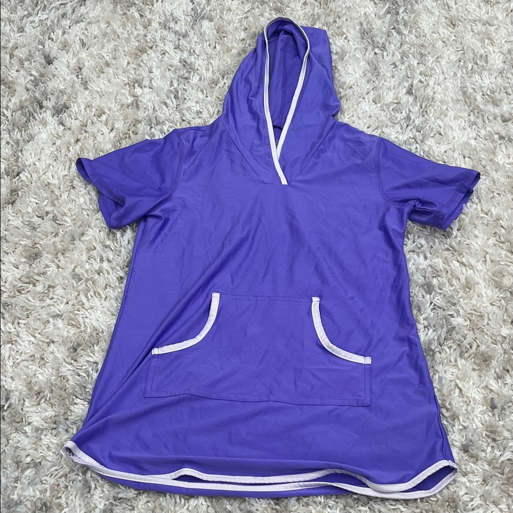 Kids Purple Hooded Swim Coverup
